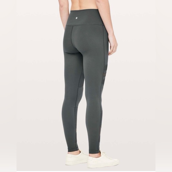 2018 Lululemon Wunder Under High-Rise Tight 28” Mix & Mesh Melanite Size 8 NWOT - Picture 2 of 9